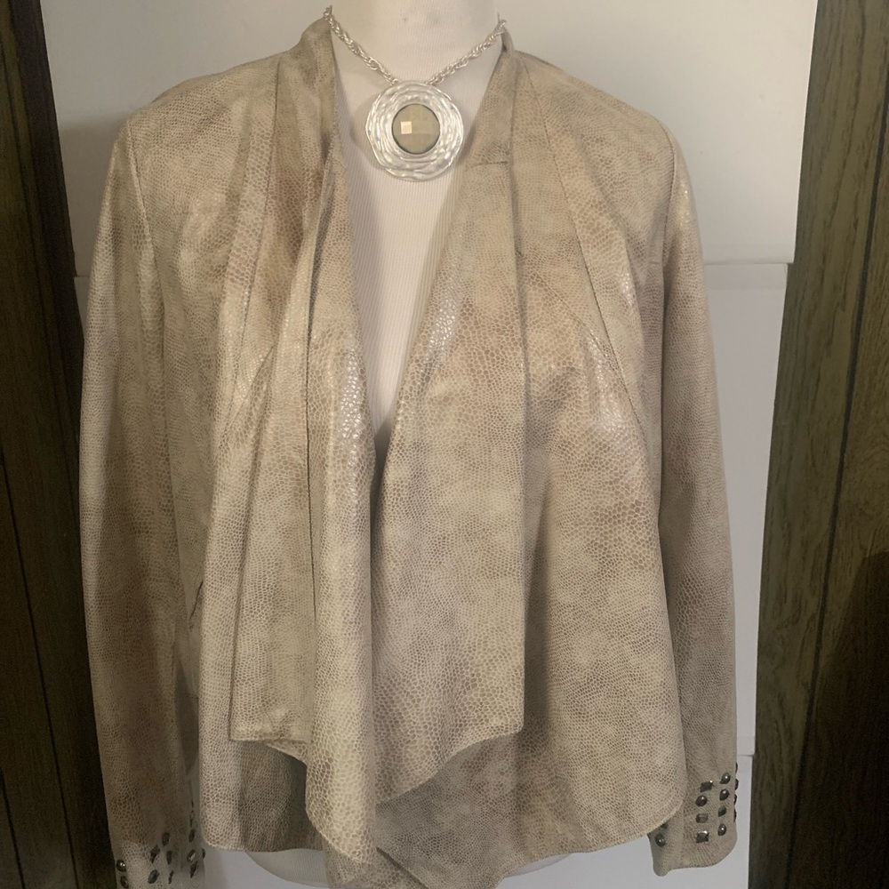 INC International Concepts Beige Textured Blazer Size M